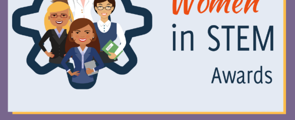 Decorative graphic and 2023 women in STEM awards