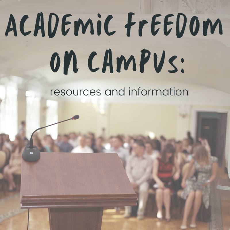 Decorative image with Academic Freedom on Campus title