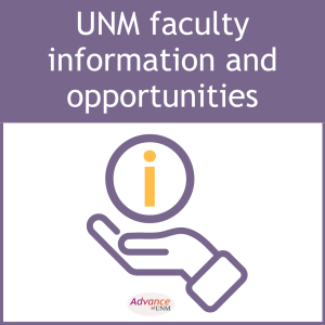 Decorative image with the words "UNM Faculty Information and Opportunities"