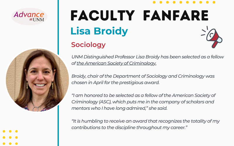 Faculty Fanfare for Lisa Broidy