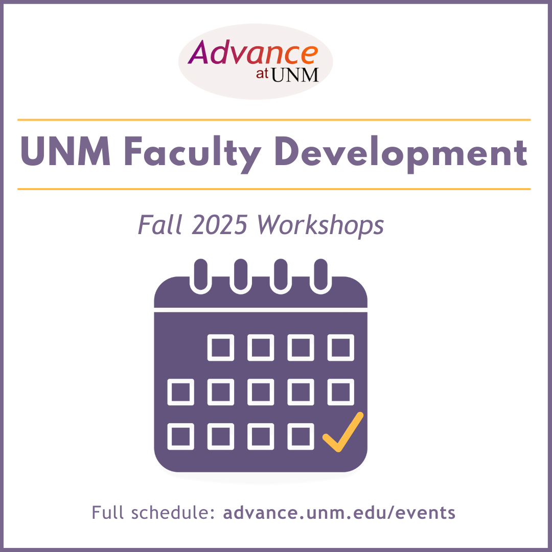 UNM Faculty Development. Fall 2025 Workshops.