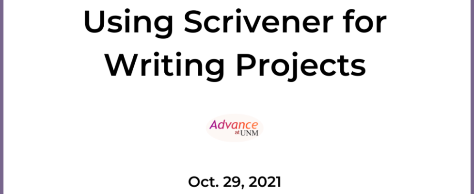 Using Scrivener for Writing Projects