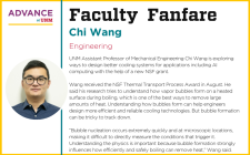 Faculty Fanfare graphic for Chi Wange