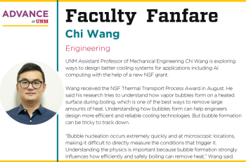 Faculty Fanfare graphic for Chi Wange