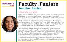 Faculty Fanfare graphic for Jennifer Jordan