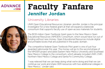 Faculty Fanfare graphic for Jennifer Jordan